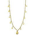 14k Yellow Gold Drop Necklace with Citrine Gemstones