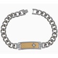 18k Gold, Diamond, and Stainless Steel Bracelet