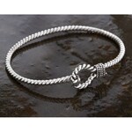 Sterling Silver Twisted Cable Love Knot Bracelet (Mexico)