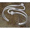 Sterling Silver Wave & Bead Cuff Bracelet (Mexico)