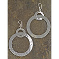 Sterling Silver Hammered Circle Earrings (Mexico)