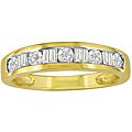 14k Gold 1/2ct TDW Round & Baguette Diamond Band (I-J, SI2)