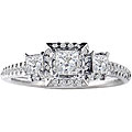 14k White Gold 1 1/2ct TDW Three Diamond Ring