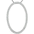 14k White Gold 1ct TDW Diamond Oval Pendant
