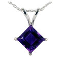 14k White Gold Amethyst Pendant Necklace