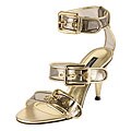 Dolce & Gabbana Gold Sandals with Buckle Straps