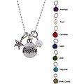 Inspire Word, Starfish and Gem Charm Necklace (7 choices)