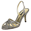 Dolce & Gabbana Silver Sparkle Strappy Sandal