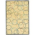 Hand-tufted Gold Circle Wool Rug (8' x 10'6)