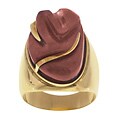 18K Yellow Gold Carved Carnelian Estate Ring