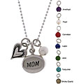Charming Life 'Mom', Heart and Gem Charm Necklace (7 choices)