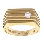 18k Yellow Gold and Diamond Estate Ring