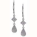 Sterling Silver 1/5ct TDW Teardrop Diamond Earrings