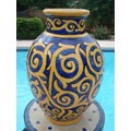 Elegant Sunswirl Ceramic Vase (Morocco)