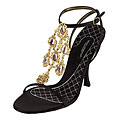 Dolce & Gabbana Black/ Gold Cameo Sandals