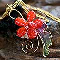 Natural Orchid Gold-plated Necklace (Thailand)