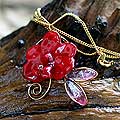 Red Radiance Natural Orchid Gold-plated Necklace (Thailand)