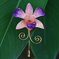 Glorious Dawn Natural Orchid Gold-plated Stickpin (Thailand)