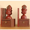 Handmade Mask Bookends with Drawers (Ghana)