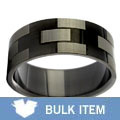 Etched Black Stainless Steel Ring (Case of 2)