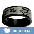 Blackplated Stainless Steel Etched Tribal Ring (Case of 2)