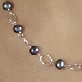 Fancy Cultured Freshwater Black Pearl Necklace
