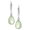 14k White Gold Green Amethyst Drop Earrings