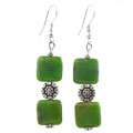 Handcrafted Silver Chrysophrase Dangle Earrings