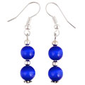 Prussian Blue Tiger's Eye & Silver Earrings