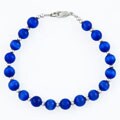 Deep Blue Cat's Eye & Silver Bracelet
