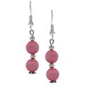 Pink Cat's Eye & Silver Earrings