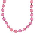 Silver & Coral Tone Tiger's Eye Beaded Necklace