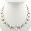 White Abalone Shell & Silver Necklace