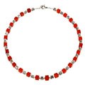 Carnelian & Silver Cube Necklace