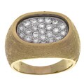 14k Yellow Gold and Diamonds 1970's Ring