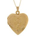 14k Gold Cherub Heart Locket Necklace