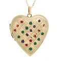 14k Gold Heart Enamel Locket Necklace