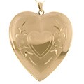 14k Engraved Heart Locket Necklace