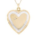 Gold-filled Two-tone Diamond Heart Locket Necklace