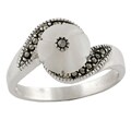 Sterling Silver, Mother of Pearl, & Marcasite Ring