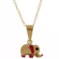 14K Gold Child's Red Elephant Pendant