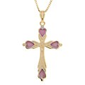 24k Gold over Stainless Steel Heart Cross Necklace