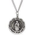 Sterling Silver Guadalupe Medal with Chain