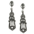 Sterling Silver Mother of Pearl Geometric Dangle Earrings