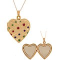 10k Gold Polished Quilt Pattern Heart Locket