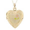 10k Yellow Gold Mom Heart Locket Necklace