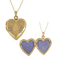 10k Yellow Gold Engraved Heart Locket Necklace