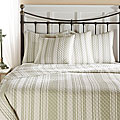 Jolie Silver Sage Stripe Quilt Set