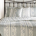 Anastasia Toile Blue Quilt Set