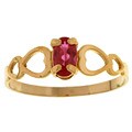 10k Yellow Gold Polished Red Spinel Youth Ring